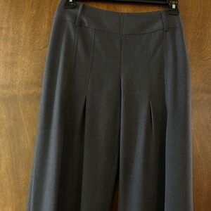 Tahari Dark Gray Wide- Legged  Trousers with Pleats in Front, Size 10